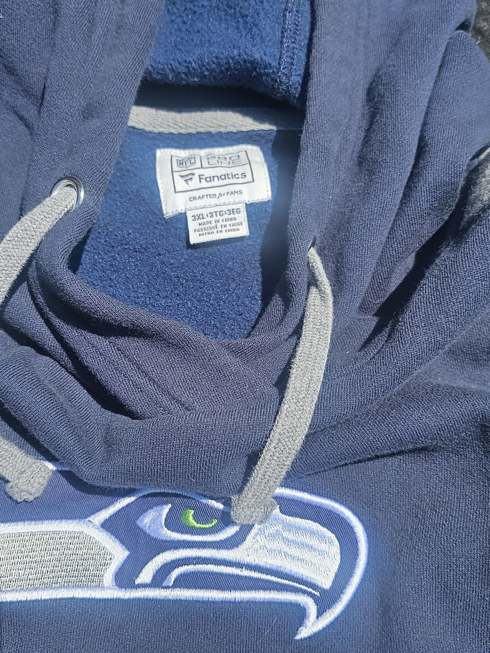 Fanatics Navy Blue Seattle Seahawks Pullover Hoodie
